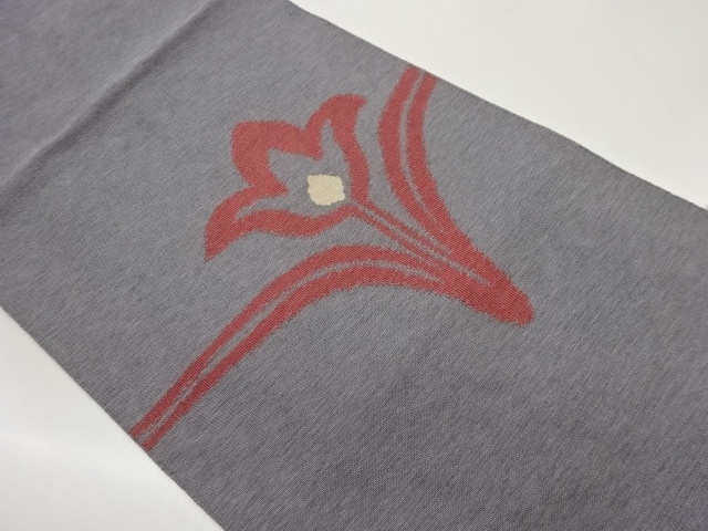 抽象花模様織出し名古屋帯